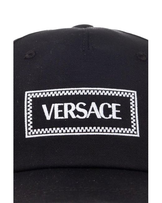 Versace Black Logo-Embroidered Baseball Cap