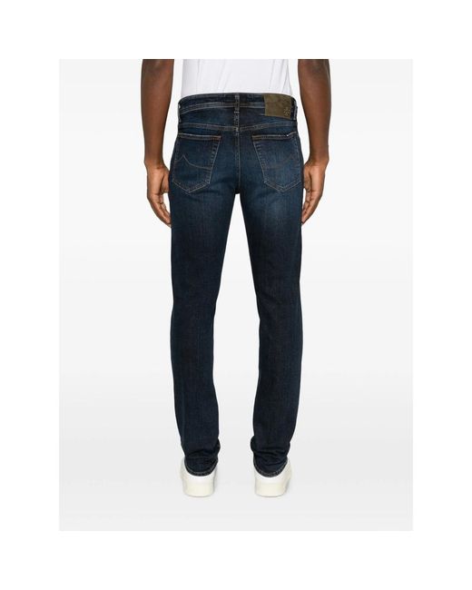 Jacob Cohen Blue Belt-Loop Jeans for men