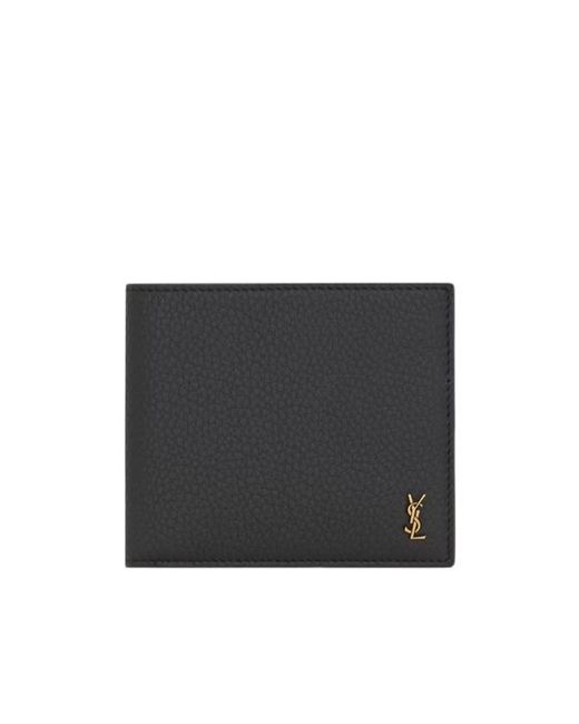 Saint Laurent Black Tiny Cassandre East/West Wallet for men