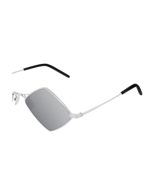Saint Laurent White Metal Frame Sunglasses for men