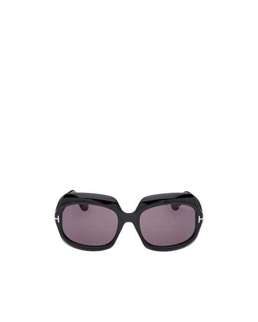 Tom Ford Purple Eyewear Ren Oversized Frame Sunglasses