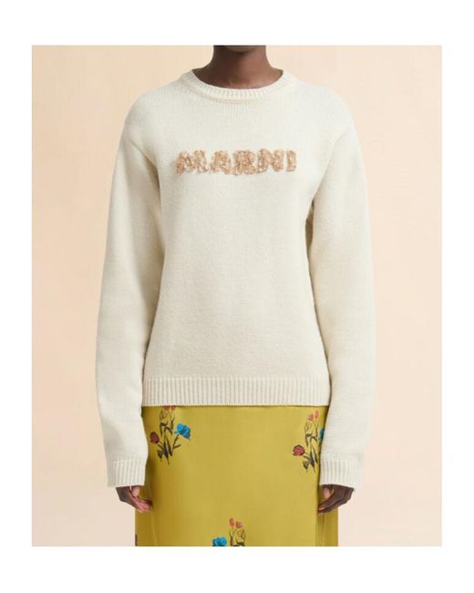Marni Natural Laser-Cut Logo Sweater