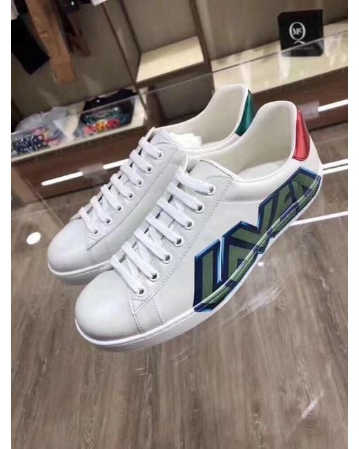 Gucci Blue Ace Sneaker With Loved Print for men