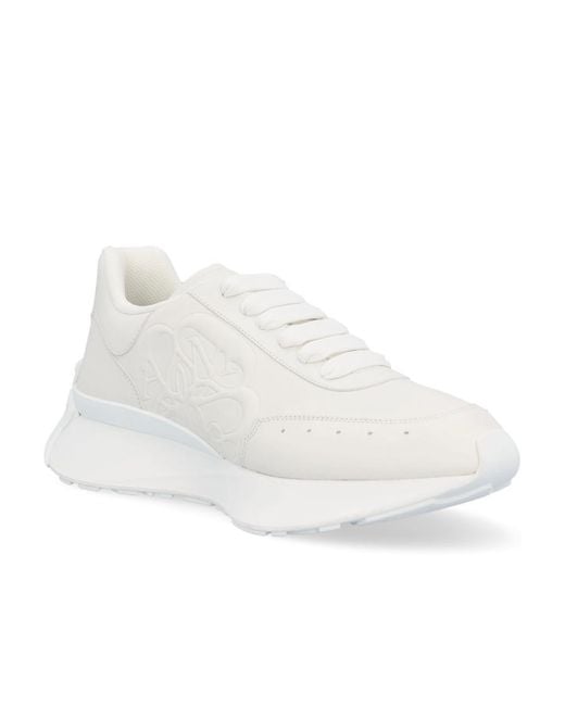 McQueen White Lace-Up Sneakers for men