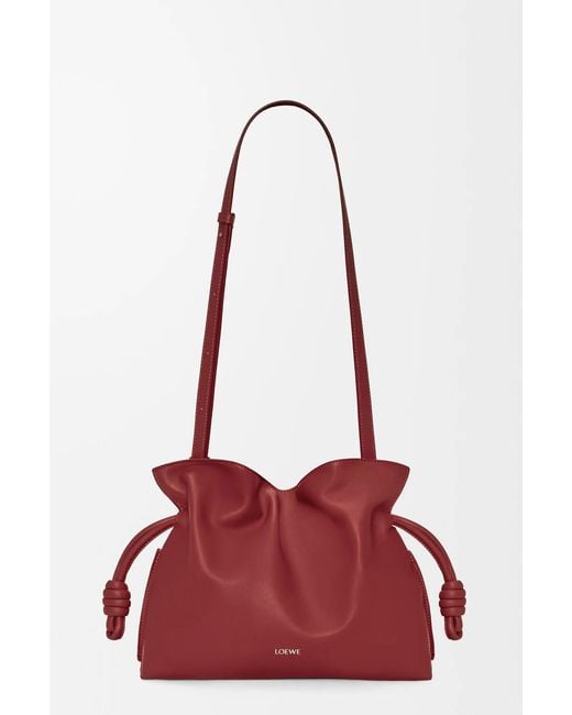 Loewe Red Knotted Drawstring Bucket Bag