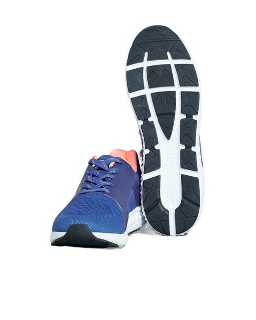 EA7 Blue Logo Lacing Casual Sneakers for men