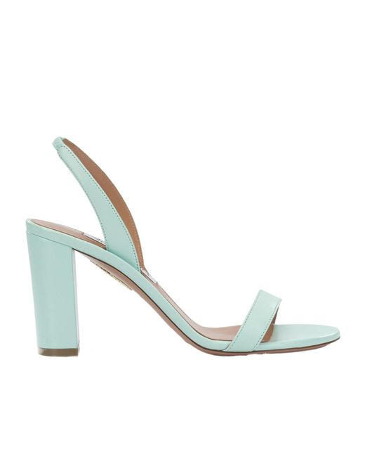 Aquazzura Metallic So Nude Block 85 Heeled Sandals
