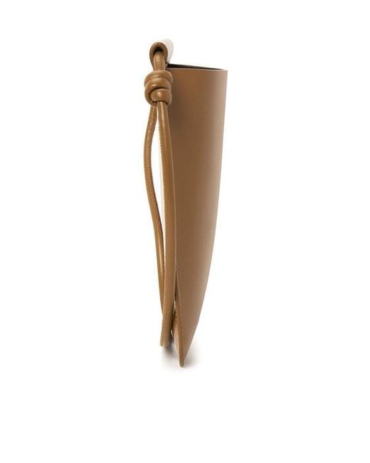 Jil Sander Brown Single Shoulder Phone Bag
