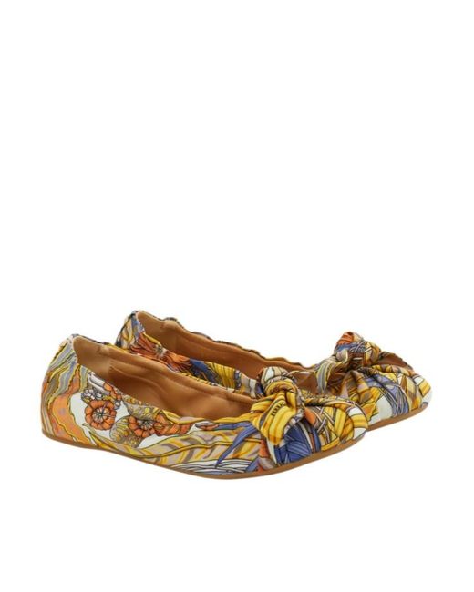 Ferragamo Brown Bow Embellished Ballet Flat