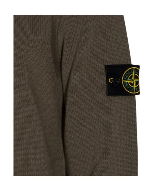 Stone Island Green Long-Sleeved Sweater for men