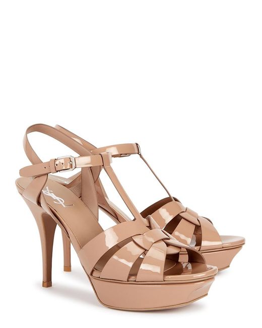 Saint Laurent Pink Tribute 80 Leather Sandals