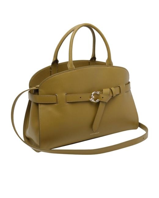 Coccinelle Natural Sabine Logo Stamp Medium Tote Bag