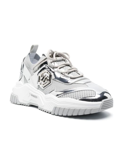 Philipp Plein White Runner Predator Low-Top Sneakers for men