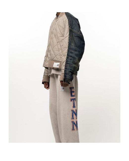 Maison Mihara Yasuhiro Brown Combined Quilt Denim Jacket for men