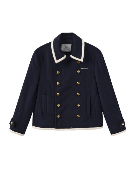 Marissa Chiara Blue Double-Breasted Casual Jacket