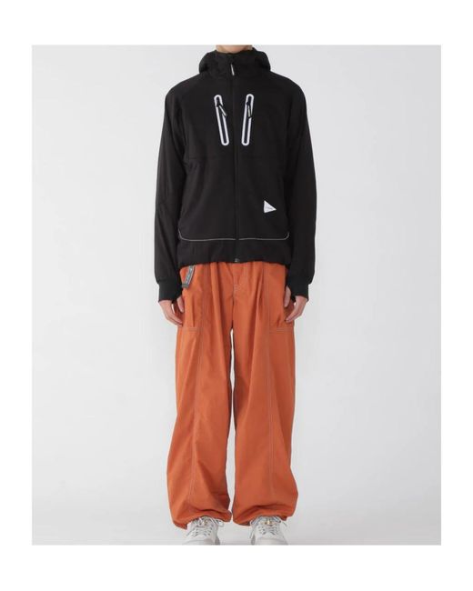 And Wander Brown Hooded Casual Jacket for men