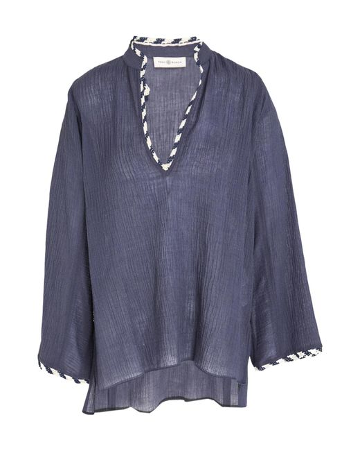 Tory Burch Blue Long Sleeves Top
