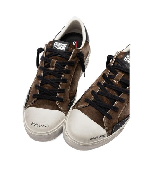 Crime London Brown Lace-Up Low-Top Casual Shoes for men