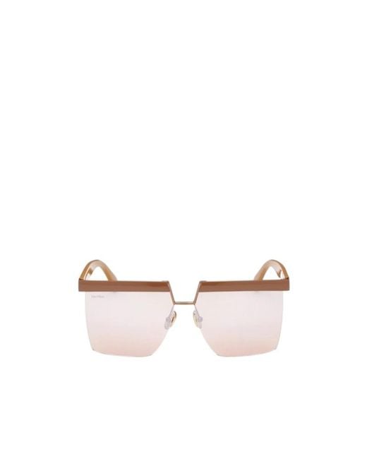 Max Mara Pink Geometric Frame Sunglasses