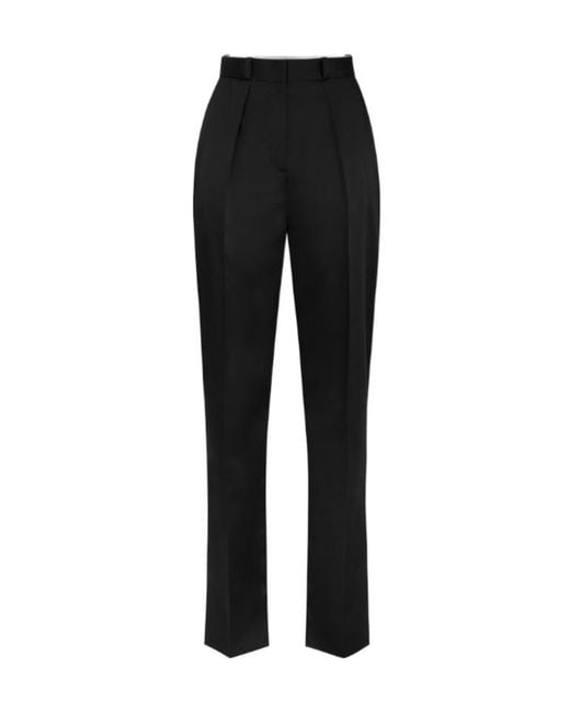 Elisabetta Franchi Black Stretch Satin Trousers