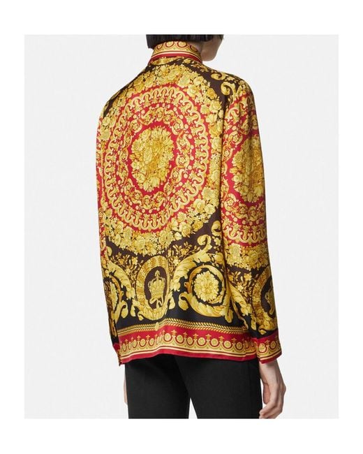 Versace Multicolor Pure Silk Shirt