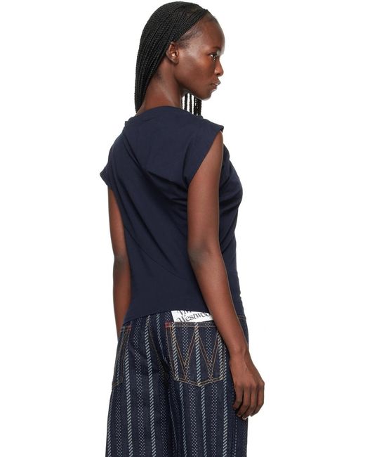 Vivienne Westwood Blue Irregular One-Sleeve T-Shirt