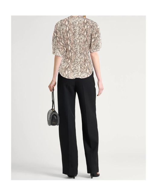 Isabel Marant Natural Printed Short Sleeve Shirt