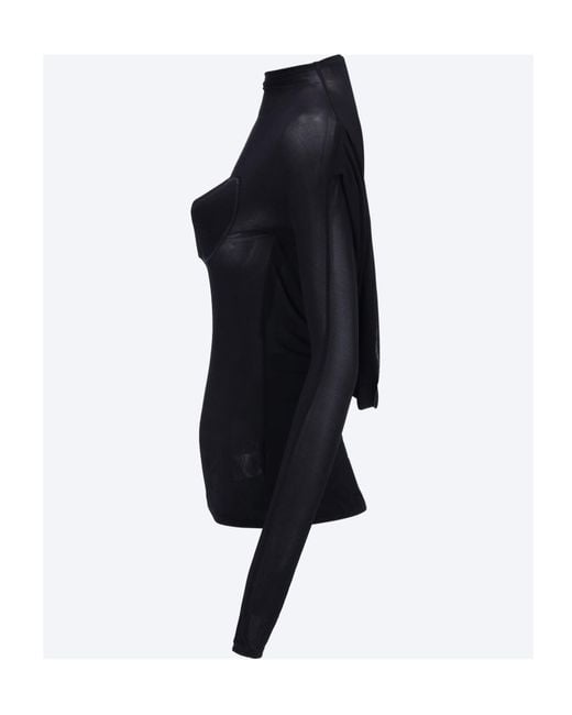 Jean Paul Gaultier Blue Covered Cup Ruched Top