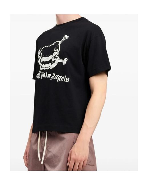 Palm Angels Black Skull Graphic T-Shirt for men
