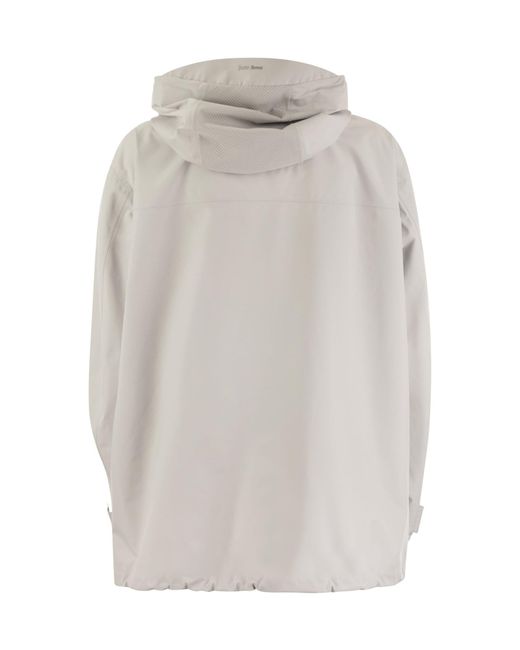 Herno Gray Straight Hem Hooded Jacket