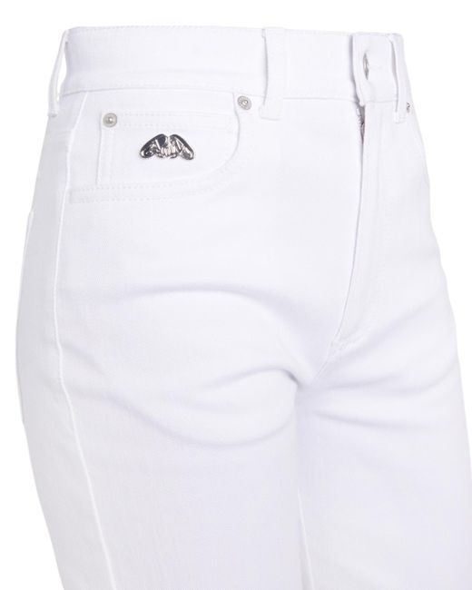 McQueen White Logo Patch Flared Jeans