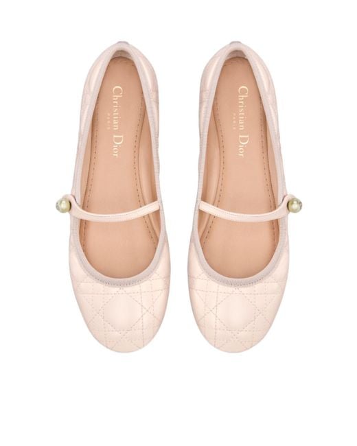 Dior Pink Christian Quilted Ballet Flats