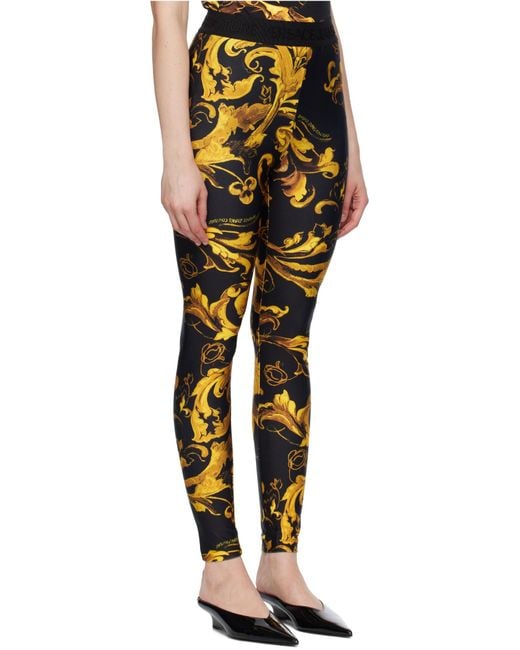 Versace Jeans Yellow Couture Barocco-Printed Stretched Leggings
