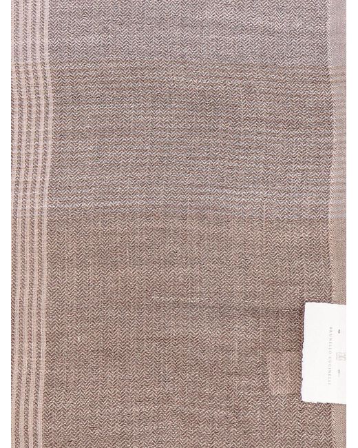 Brunello Cucinelli Pink Frayed Edge Scarf for men