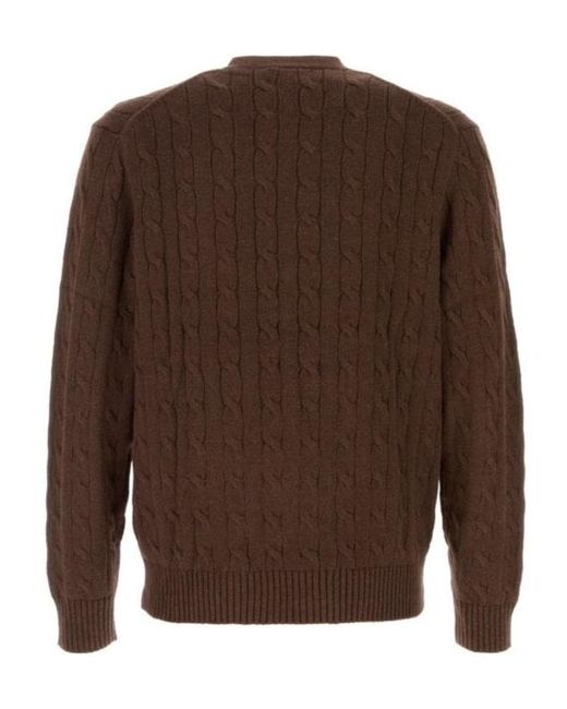 Polo Ralph Lauren Brown V-Neck Long-Sleeved Cardigan for men