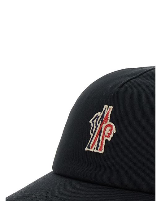 Moncler Black Gabardine Baseball Cap for men