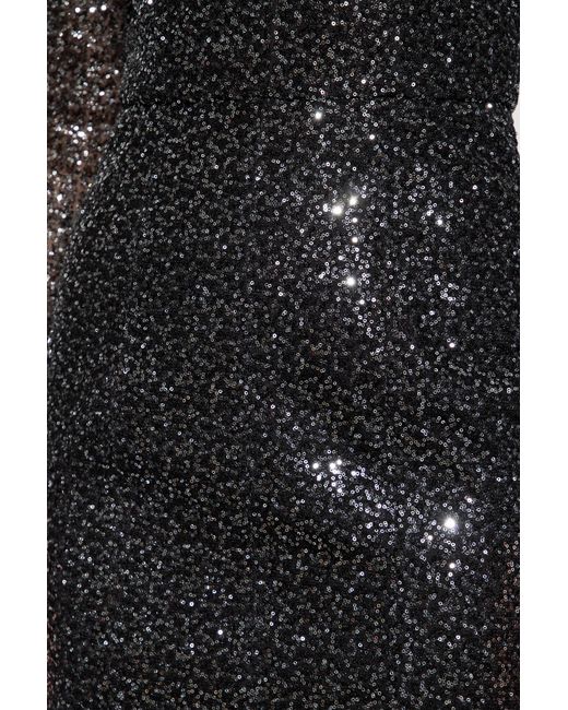 Dolce & Gabbana Black Sequinned Sweatheart Neck Mini Dress
