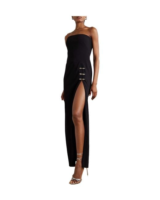 Saloni Black Embellished Crepe Gown