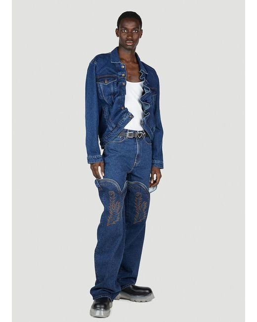 Y. Project Blue Classic Wire Denim Jacket for men