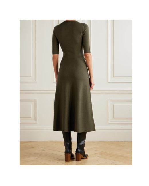 Gabriela Hearst Green Round Neck Dress