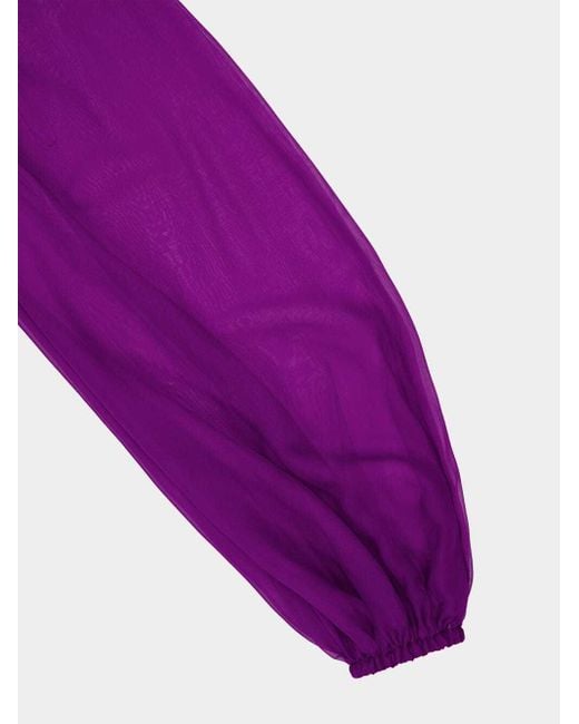 Dolce & Gabbana Purple Draped Chiffon Mini Dress