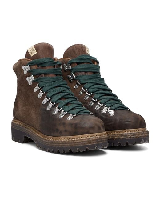 Visvim Brown Whymper Lace-Up Ankle Boots for men
