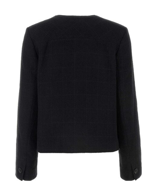 A.P.C. Black Buttoned Tweed Coat