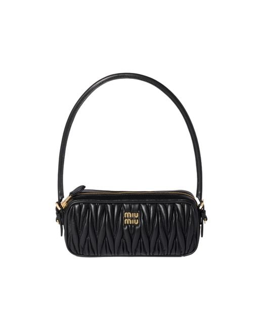 Miu Miu Black Matelassé Shoulder Bag