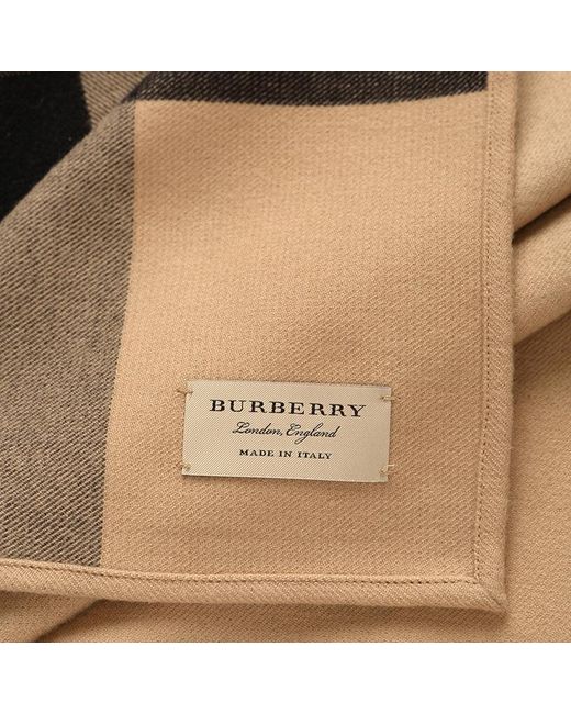 Burberry Natural Reversible Check Merino Wool Poncho