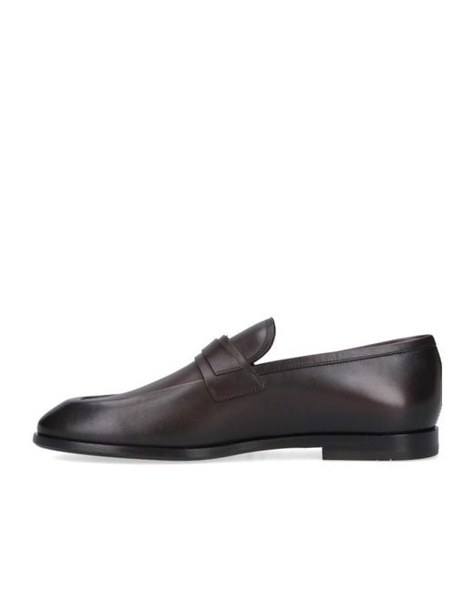 Ferragamo Brown Square Head Loafer Shoes for men