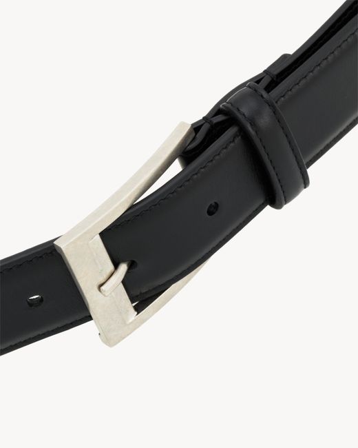 Saint Laurent White Rectangular Buckle Belt for men
