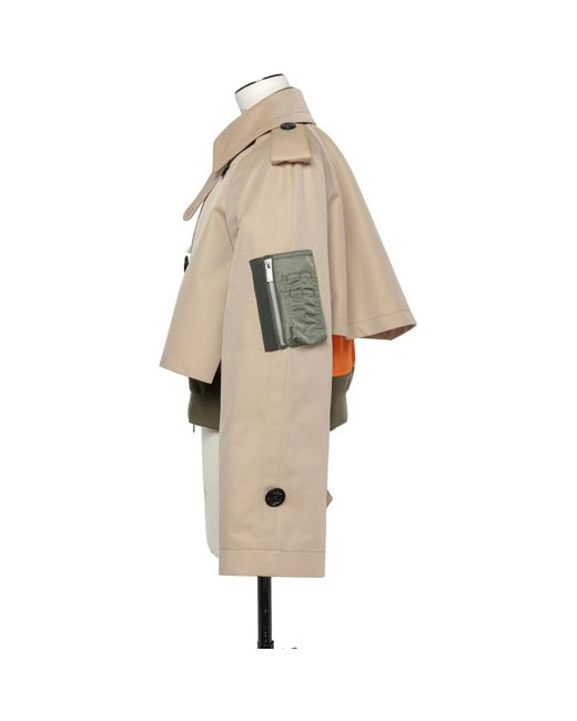 Sacai Natural Layered Button Detailed Jackets