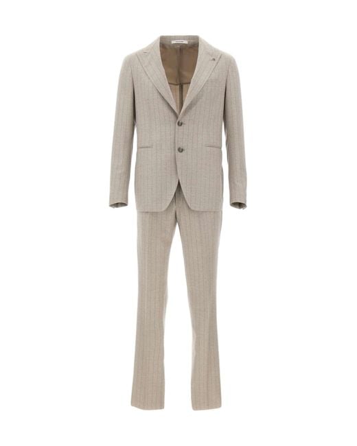 Tagliatore Natural Pinstriped Two-Piece Suit for men