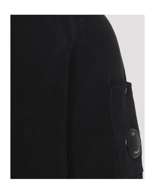 C P Company Black Long-Sleeved Crewneck Jumper for men